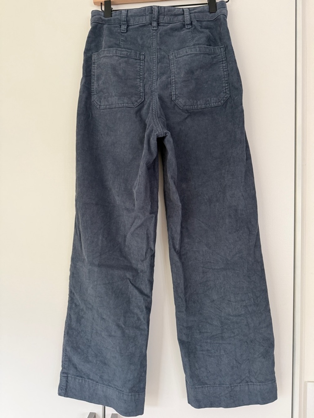 Marine Layer High-Waist Wide-Leg Corduroy Pants in Slate Blue - Picture 2 of 4
